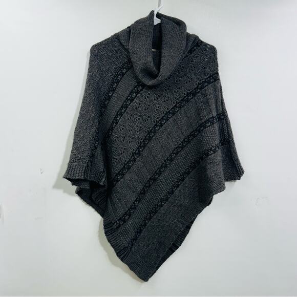 Lineamaglia Sweater Poncho Gray Wool Mohair Blend Cowl Neck Made in Italy OS - Picture 1 of 7